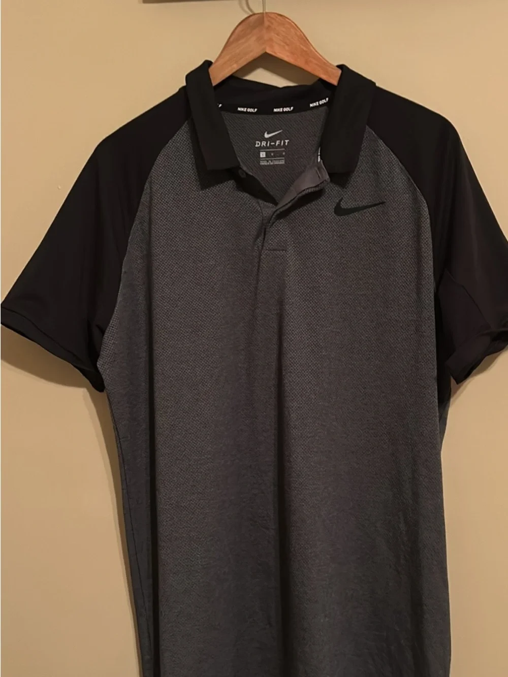 Nike Gray & Black Dri-FIT Polo Shirt